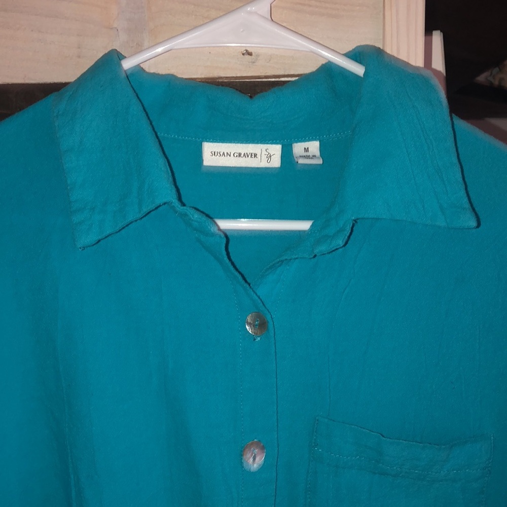 Cotton Button Down Blouse - Medium Size - image 2